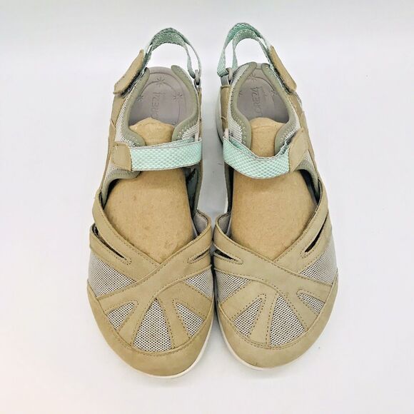 Easy Spirit Explore 24 SeeSplash Women's 10WW Tan/Mint Leather Slingback Sandal - Picture 5 of 11